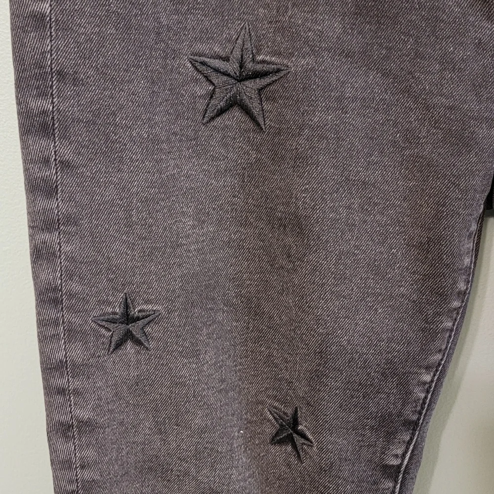 Driftwood‎ Womens Gizelle Embroidered Star Black Skinny Ankle Fit Jeans Size 26